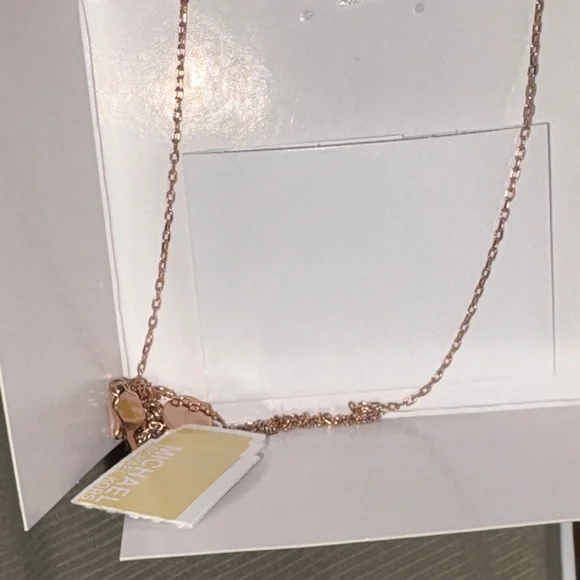 Michael Kors Rose Gold Circle Necklace - Picture 4 of 7